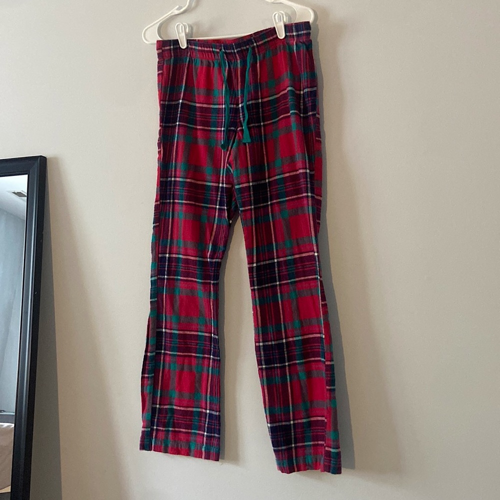 Old Navy pajama pants, small, green/red plaid